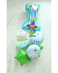 All Aboard First Birthday Bubble Bouquet